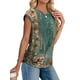 thumbnail image 4 of Camiseta SAMPEEL para mujer, holgada, manga corta, verde, 2XL, 4 of 5