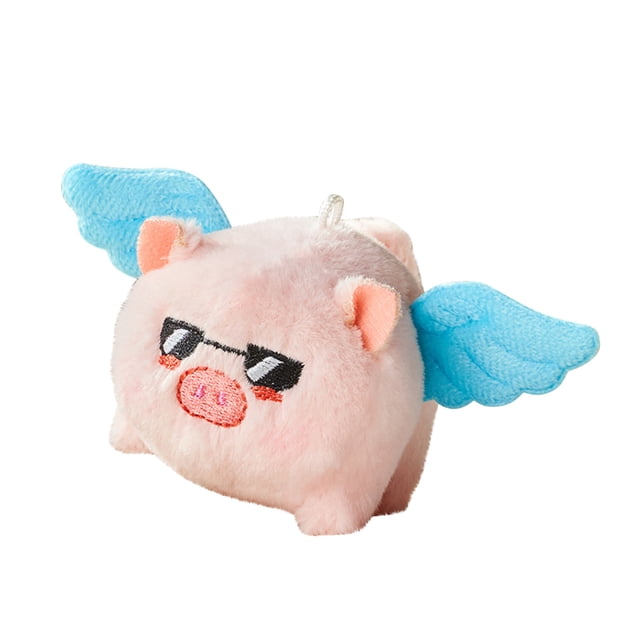 C Pull String Animated Pig Plush Toy, With Wagging Tail Soft Stuffed, Interactive Motion Pet Companion