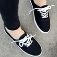 thumbnail image 5 of TIREOW Womens Canvas Low Top Sneakers Lace-up Comfort Knit Slip On Shoes Lightweight Fashion Gym Sole Tennis Shoes Comfortable Breathable Non Slip Walking Flats Sneakers, 5 of 5