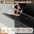 thumbnail image 4 of Skyhill Shoe Cabinet with 2 Flip Drawers,Farmhouse Shoe Organizer for Entryway,Black, 4 of 11