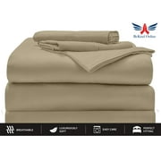 Split California King Sheets Sets for Adjustable Bed - 1000-Thread-Count 100% Egyptian Cotton, Sateen Weave 15-Inches Deep Pockets 1000-TC Bedsheet - Taupe