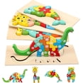 thumbnail image 1 of Rompecabezas de madera para niños pequeños de 3 años - Juguete Montessori para niños de 3 años en adelante - Juguete educativo de madera - Regalo para niños y niñas de 3 años, 1 of 5