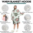 thumbnail image 5 of Wearable Oversized Blanket,LightGreen Dinosaurs Floral Pattern Wearable Blanket Hoodie for Adults,Cozy Hooded Blankets with Super Pockets,Super Warm Fuzzy Pullover for Women & Men, 5 of 6