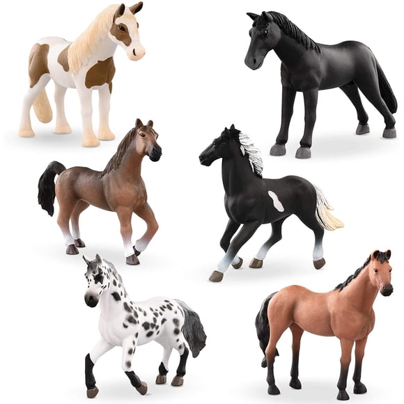 Set de juguetes Battat Terra Horse en miniatura de 6 piezas de más de 3 años con soporte TERRA BY BATTAT NA