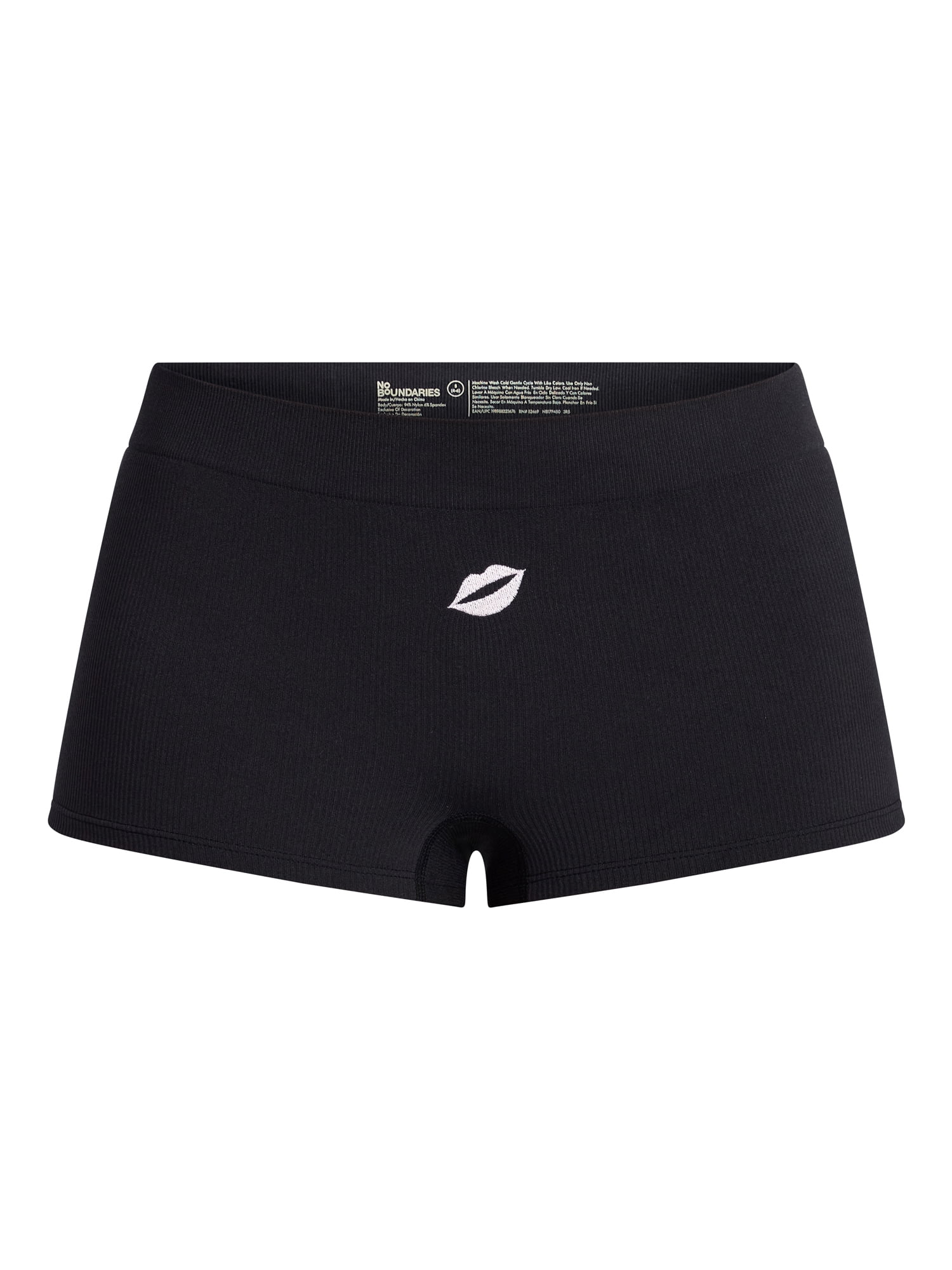 No Boundaries Seamless Ribbed Boyshort Panties, 3-Pack, Women's, Sizes XS-XXXL
