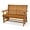 2-seat Teak Tone, variant on Innovaze 4.5 Ft Wood Patio Glider Bench with Cup Holders, High Back and Deep Contoured Seat, Heavy Duty 800 lbs (Teak Tone, 2-Seater)