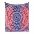 thumbnail image 1 of Mandala Soft Flannel Fleece Throw Blanket, Hippie Ombre Style Print Infinity and Harmony Culture Inspired Pattern, Cozy Plush for Indoor and Outdoor Use, 60" x 80", Ruby Royal Blue, by Ambesonne, 1 of 6