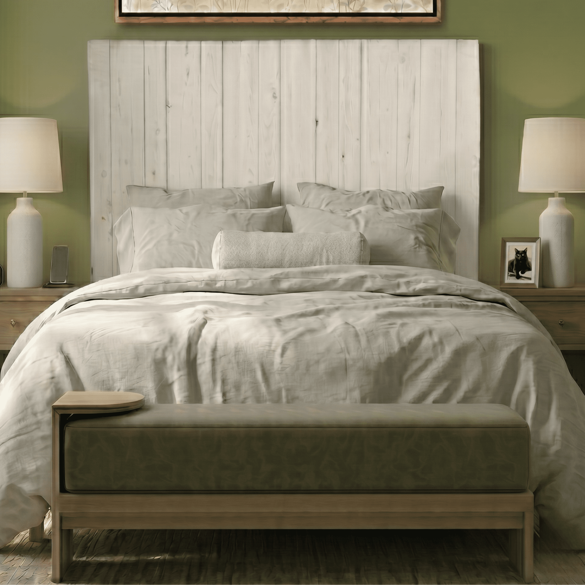 Barn Walls Solid Wood Headboard, Twin Size - White Coastline