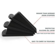 WEPSEN Heavy Duty Wedge Doorstop Rubber Door Stopper for Residential and Commercial Use, Black, 4.8 in. x 2.2 in. x 1.3 in., 4 Pack