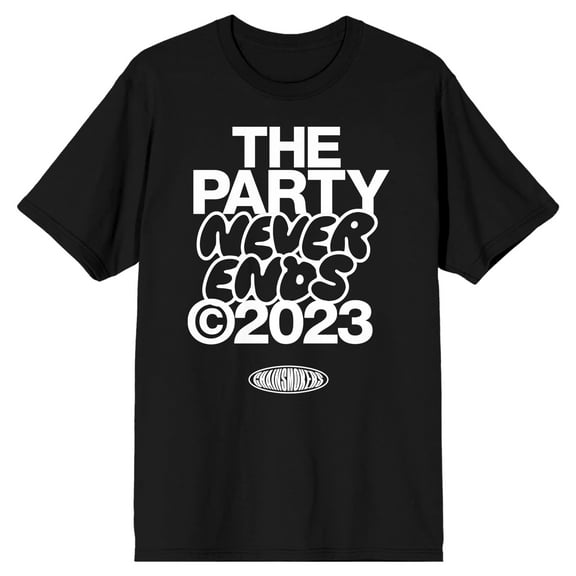 The Chainsmokers The Party Never Ends Copyright 2023 Crew Neck Short Sleeve Men's Black T-shirt-Medium