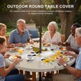 thumbnail image 3 of Round Outdoor Tablecloth with Umbrella Hole and Zipper, Bees Gnomes Tablecloth with Elastic Waterproof, Spring Floral Daisy Farmhouse Rustic Patio Table Covers for 31" - 35" Picnic Pool Tables, 3 of 9