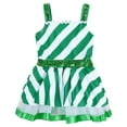 thumbnail image 3 of Kaerm Girls Candy Cane Striped Christmas Party Dance Costume Ballet Dance Leotard Tutu Dress Green 2, 3 of 8