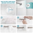 thumbnail image 4 of No Hook Shower Curtain, Teal Ombre Shower Curtains for Bathroom with See Through Top Window, Turquoise White Gradient Modern Abstract Art Waterproof & Washable Bath Curtain 66"x72", 4 of 9