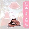 thumbnail image 6 of Zando 2 Pcs Cotton Kids Sun Hats Wide Brim UV Protection Toddler Sun Hat Summer Beach Toddler Bucket Hat for Boys Girls Outdoor Pink & Purple 2-7 Years, 6 of 7