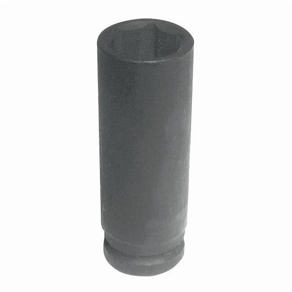 WESTWARD 1/2 in Drive Impact Socket Deep Socket, Black Oxide,24 mm