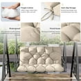 thumbnail image 3 of Kimunuk Outdoor Swing Cushion , 40" X 40" X 5" Waterproof Bench Chair Replacement Cushion with 6 Ties for Patio Porch, Cream, 3 of 7