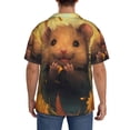thumbnail image 3 of Gukieu Cute Sunflower Guinea Pig Print Men's Short-sleeved Shirts, Button-down Pocket Shirts, T-shirts, Beach Vacation Travel Summer Clothing-4X-Large, 3 of 5