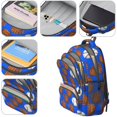 thumbnail image 3 of Baseballs and Gloves Blue Pattern Backpack for School, Cute School Bag with Adjustable Shoulder Straps and Padded Back, 16.9"x12.6"x5.9", 3 of 3