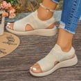 thumbnail image 6 of Dakaela Womens Walking Sandals Arch Support Orthotic Slingback Slip on Sport Shoes Platform Plantar Fasciitis Athletic Summer Beach Sandal Beige Size 6, 6 of 9