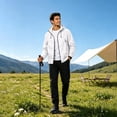 thumbnail image 2 of Sewkxo Men's Cycling Rain Jackets Waterproof Running Bike Windbreaker Lightweight Packable Hooded Jacket,White 4XL, 2 of 7