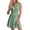 Green, variant on Women's Short Sleeve V-Neck Smocked Waist Short Dress Pleated Ruched Casual A-Line Flare Formal Sundress for Summer Daily Wear Red M