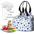 thumbnail image 4 of Pioneer Flower Floral Print Pattern Drawstring Lunch Bag Women - Drawstring Lunch Bag Insulated for Work Office - Stain-Resistant Large Lunchbags for Women with Multi-Pockets, 4 of 6