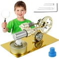 thumbnail image 3 of Sterling Engine Model Electricity Generator Physics Science Lab Teaching Tool Stainless Steel Power Generator Model Assemble Sterling Engine Model Kit for Kids Science Education, 3 of 6