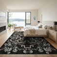 thumbnail image 3 of ODIKA 9'x12' Washable Area Rug Snake Serpent Forest Foliage Coiling Motif Woodland Symmetrical for Great Room, Indoor Concept, Large Living Low Pile, Flatwoven, 3 of 7