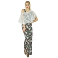 thumbnail image 1 of Bimba Robe Maxi Fendue en Rayonne pour Femmes avec Poncho en Filet Collection Signature, 1 of 6