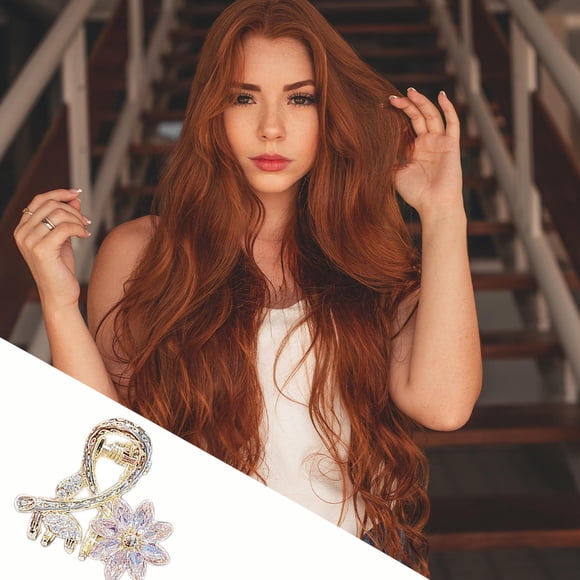 IFANLANDOR 2Ud Pinza De Garra De Flor Rosa Con Cristal Para Firme
