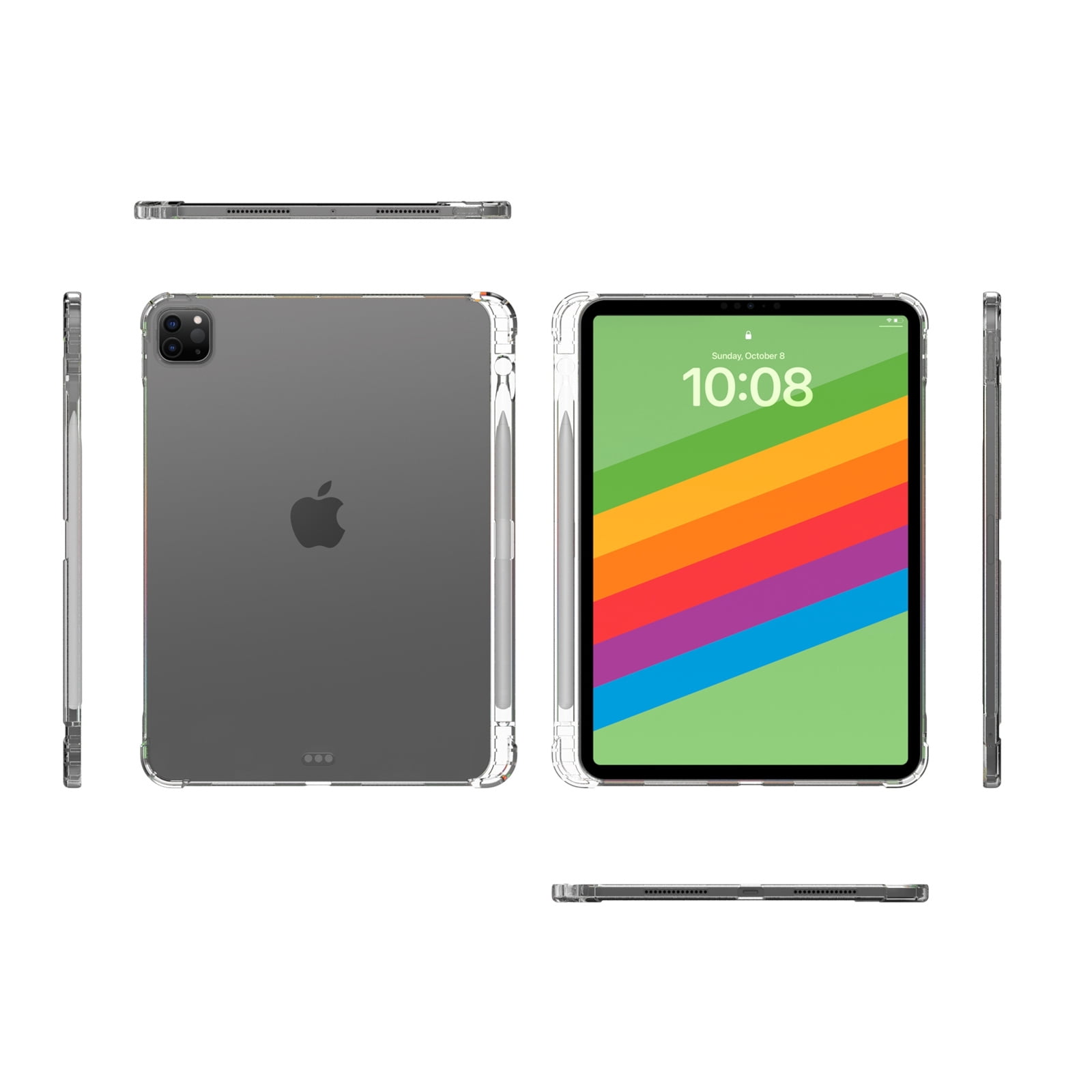 TECH CIRCLE For Apple iPad Pro 13-Inch (M4/M5) 2024/2025 Release Slim Clear Back Cover Case with Pencil Holder Slot, Lightweight Protective Scratch Resistant Soft TPU Case, Transparent