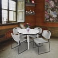 thumbnail image 2 of Regency Kahlo 36 in. Round Breakroom Table- White Top, Chrome Base & 4 Zeng Stack Chairs- Grey, 2 of 8