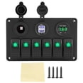 thumbnail image 2 of Panel De Interruptores Basculantes De 6 Bandas, Cargador USB Dual, Voltímetro LED De 12 - 24 V, Interruptor Basculante, Adecuado Para Uso General En Automóviles, Motocicletas,, 2 of 7
