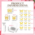 thumbnail image 3 of 166 Pcs Crown Decor for Flower Bouquet with 6 Crown Cake Topper 100 Corsage Pins 60 Butterflies Gold,Gold, 3 of 8