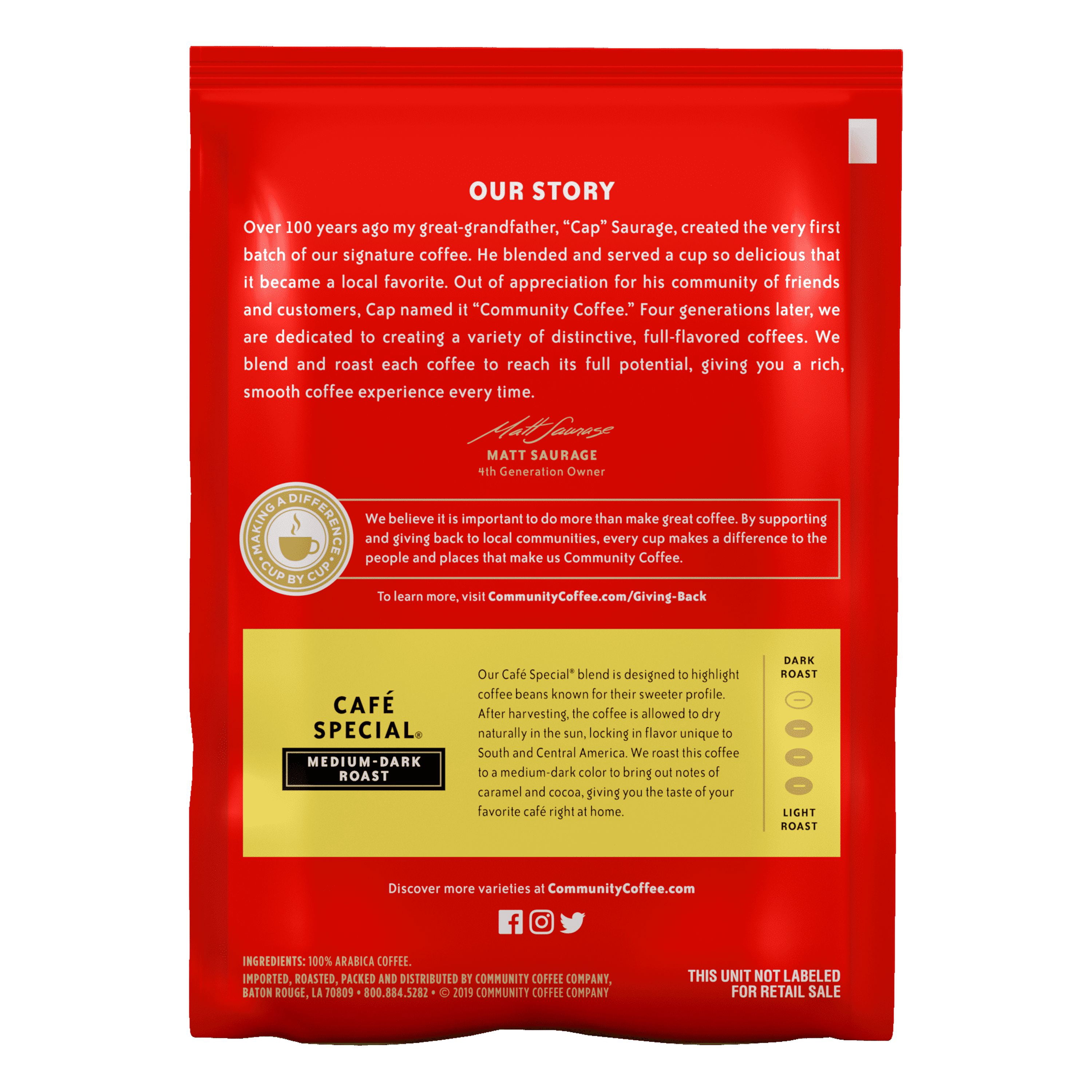 Community Coffee Cafe Pre-Measured Coffee Packs- Pack of 40