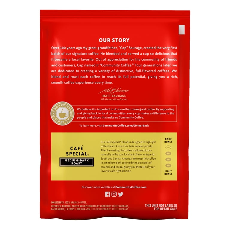 Community Coffee Cafe Pre-Measured Coffee Packs, 40/Carton