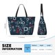thumbnail image 4 of Fotbe Navy Blue Geometric Bolsa de Viaje para Playa - Resistente al Agua, Bolsa Tote de Gran Capacidad y Ligera con 7 Bolsillos para Mujeres y Hombres, 4 of 7
