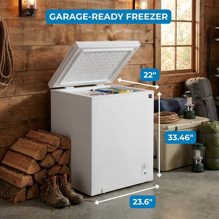 Kenmore 5.1 cu ft Convertible Chest Freezer, Deep Freezer and