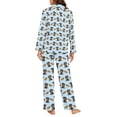 thumbnail image 3 of FOR U DESIGNS Hot Dog Dachshund Pajama Sets for Women 2 Piece Button Down Long Sleeve Pants with Pockets Size XS Sleepwear Long V-neck Tops for Women Winter, 3 of 7