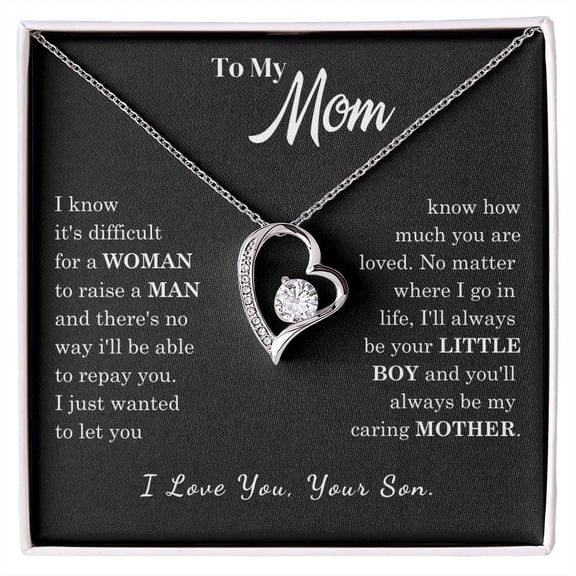 To My Mom Loved Mother Classic Jewelry Necklace, A Meaningful Necklace Perfect For Anniversaries, Birthdays, Valentine V7424, White Forever Love Necklace
