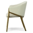 thumbnail image 3 of Modrest Lunde Cream Fabric, Cream Vegan Leather and Walnut Dining Arm Chair, 3 of 5
