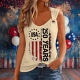 thumbnail image 2 of IDOCLOTHES 250th Anniversary USA Shirt Women Tank Tops American Flag 250 Years Patriotic Freedom Red White and Blue Outfits Beige, XXL, 2 of 6