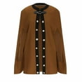 thumbnail image 5 of BLVB Women's Fall Winter Elegant Cape Cardigans Solid Color Button Wool Blend Cloak Outwear for Ladies, 5 of 6
