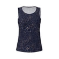 thumbnail image 3 of Picia Navy Dark Blue Pattern Women's Workout Tank Top,Breathable Activewear,Slim Fit Athletic Top,Versatile Workout Moisture-wicking top-X-Large, 3 of 9