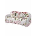 thumbnail image 2 of Spring Floral Couch Cover, Retro Pink Orchid Flowers Leaves Botanical Sofa Cover Blanket for Loveseat Couches, Sectional Sofa Slipcover Furniture Protector for Living Room Bedroom 71''x118'', 2 of 9