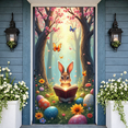 thumbnail image 6 of Cute Bunny Happy Easter Banner Colorful Eggs Easter Celebration Display Butterfly Decor Spring Flowers Easter Photo Prop for Easter Party Family Gathering Photo Shoot, 6 of 9