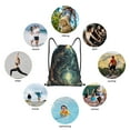 thumbnail image 6 of Honeii Enchanted Forest Skull Path Print Drawstring Backpack,Drawstring Bags String Backpack Gym Cinch Sack Backpack Sport Bag Draw-Small, 6 of 6