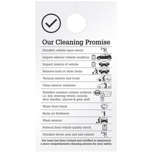 Our Cleaning Promise… Doorhanger, 4.25" x 7.75", White Cardstock - Pack of 100