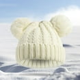 thumbnail image 4 of Winter Hat for Kids Toddler Children, Beanie with Double Pom Pom Warm, Accessories Knit Beanies Cap, 4 of 5