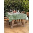 thumbnail image 3 of Outdoor Tablecloth with Umbrella Hole for Patio/Picnic/Party/Camping, Shabby Sage Green Waterproof Table Cloth Rectangle Table Cover Washable, Oil Painting Vintage Art Green White (52"x 70"), 3 of 9